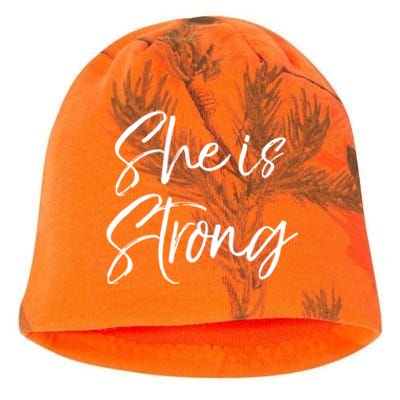 Christian Mothers Day Gift For Mom Proverbs 31 She Is Strong Cool Gift Kati - Camo Knit Beanie