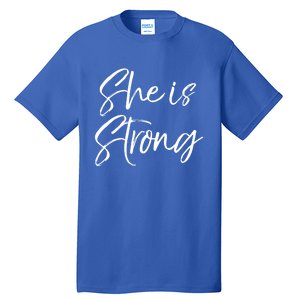 Christian Mothers Day Gift For Mom Proverbs 31 She Is Strong Cool Gift Tall T-Shirt