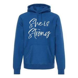 Christian Mothers Day Gift For Mom Proverbs 31 She Is Strong Cool Gift Premium Hoodie