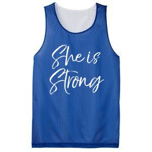 Christian Mothers Day Gift For Mom Proverbs 31 She Is Strong Cool Gift Mesh Reversible Basketball Jersey Tank