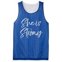 Christian Mothers Day Gift For Mom Proverbs 31 She Is Strong Cool Gift Mesh Reversible Basketball Jersey Tank