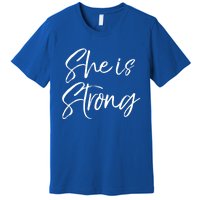 Christian Mothers Day Gift For Mom Proverbs 31 She Is Strong Cool Gift Premium T-Shirt