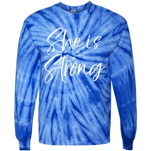 Christian Mothers Day Gift For Mom Proverbs 31 She Is Strong Cool Gift Tie-Dye Long Sleeve Shirt