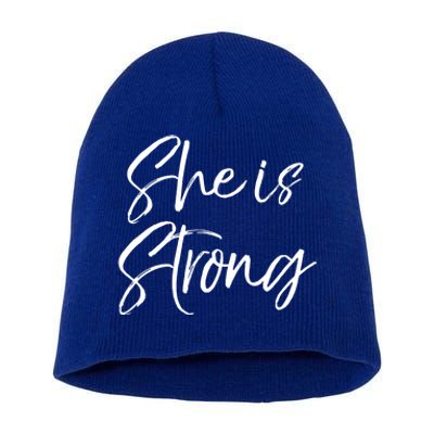 Christian Mothers Day Gift For Mom Proverbs 31 She Is Strong Cool Gift Short Acrylic Beanie