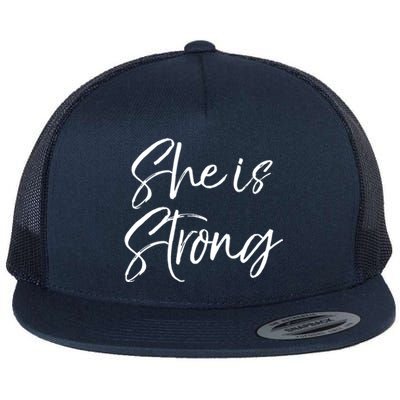 Christian Mothers Day Gift For Mom Proverbs 31 She Is Strong Cool Gift Flat Bill Trucker Hat