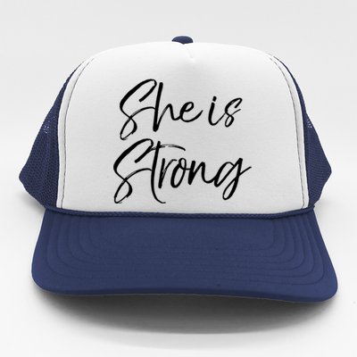 Christian Mothers Day Gift For Mom Proverbs 31 She Is Strong Cool Gift Trucker Hat