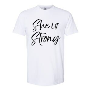 Christian Mothers Day Gift For Mom Proverbs 31 She Is Strong Cool Gift Softstyle CVC T-Shirt