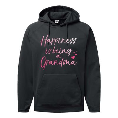 Cute MotherS Day Gift Happiness Is Being A Grandma Performance Fleece Hoodie