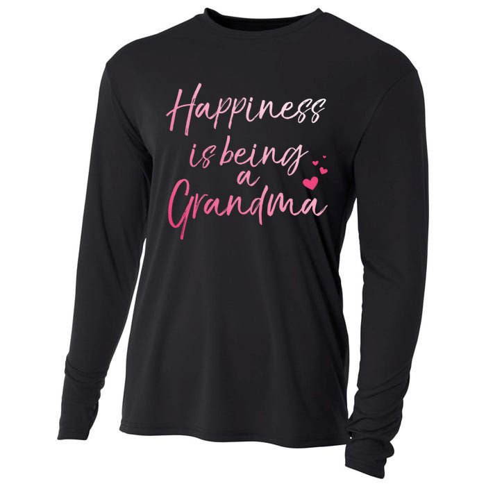 Cute MotherS Day Gift Happiness Is Being A Grandma Cooling Performance Long Sleeve Crew