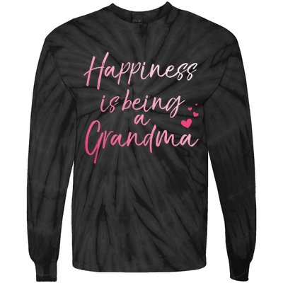 Cute MotherS Day Gift Happiness Is Being A Grandma Tie-Dye Long Sleeve Shirt