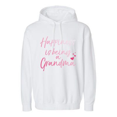 Cute MotherS Day Gift Happiness Is Being A Grandma Garment-Dyed Fleece Hoodie