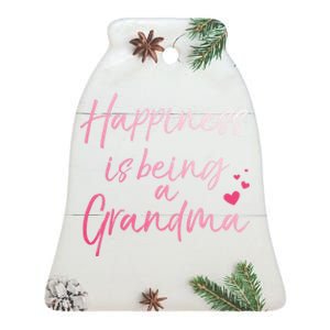 Cute MotherS Day Gift Happiness Is Being A Grandma Ceramic Bell Ornament