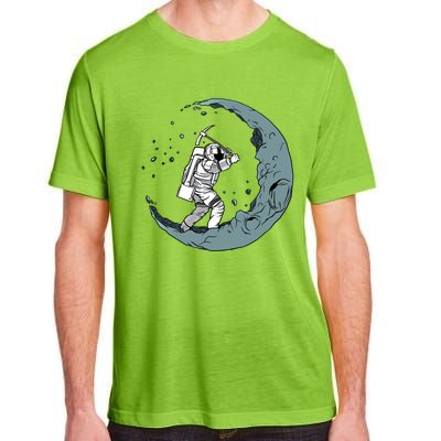 Crescent Moon Digger Astronaut Graphic Gift Adult ChromaSoft Performance T-Shirt