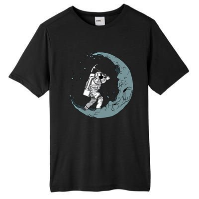 Crescent Moon Digger Astronaut Graphic Gift Tall Fusion ChromaSoft Performance T-Shirt