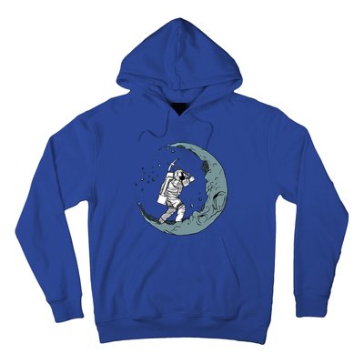 Crescent Moon Digger Astronaut Graphic Gift Hoodie