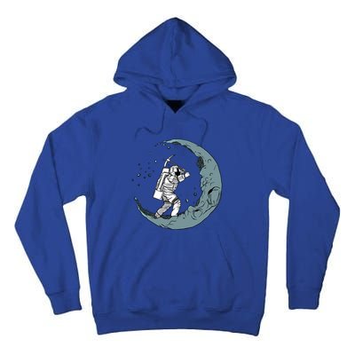 Crescent Moon Digger Astronaut Graphic Gift Tall Hoodie