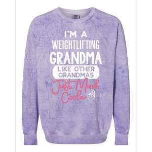 Cool Mothers Day Design Weightlifting Grandma Great Gift Colorblast Crewneck Sweatshirt