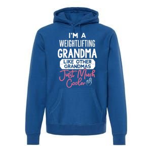 Cool Mothers Day Design Weightlifting Grandma Great Gift Premium Hoodie