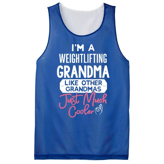 Cool Mothers Day Design Weightlifting Grandma Great Gift Mesh Reversible Basketball Jersey Tank