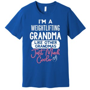 Cool Mothers Day Design Weightlifting Grandma Great Gift Premium T-Shirt