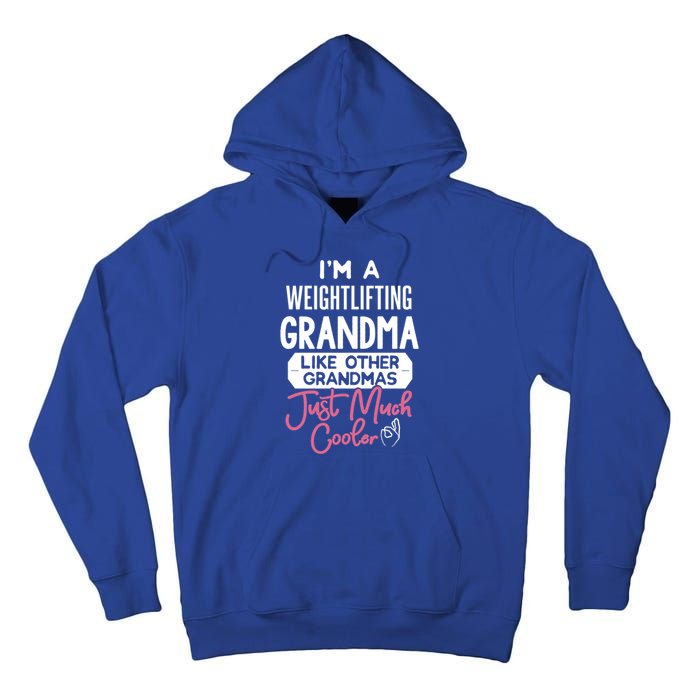 Cool Mothers Day Design Weightlifting Grandma Great Gift Tall Hoodie