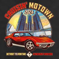 Cruisin Motown Detroit To Pontiac A Michigan Tradition 7 Panel Mesh Trucker Snapback Hat