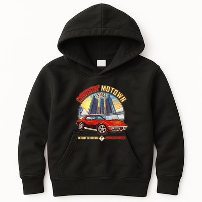 Cruisin Motown Detroit To Pontiac A Michigan Tradition Kids Hoodie