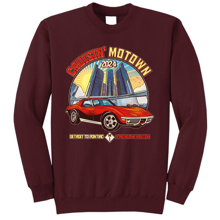 Cruisin Motown Detroit To Pontiac A Michigan Tradition Tall Sweatshirt