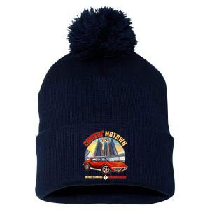 Cruisin Motown Detroit To Pontiac A Michigan Tradition Pom Pom 12in Knit Beanie