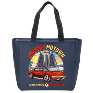 Cruisin Motown Detroit To Pontiac A Michigan Tradition Zip Tote Bag