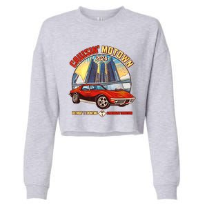 Cruisin Motown Detroit To Pontiac A Michigan Tradition Cropped Pullover Crew