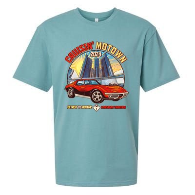 Cruisin Motown Detroit To Pontiac A Michigan Tradition Sueded Cloud Jersey T-Shirt