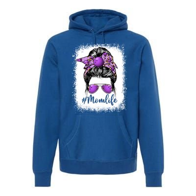 Cute Mother's Day Bowling Mom Life Messy Bun Game Day Gift Premium Hoodie