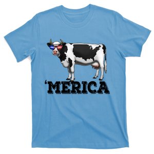 Cow Merica Dairy Farmer Funny Farm Animal Meaningful Gift T-Shirt