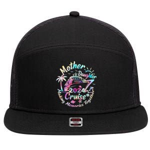 Cruise Mother Daughter Trip 2024 Funny Mom Daughter Vacation 7 Panel Mesh Trucker Snapback Hat