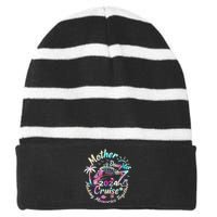 Cruise Mother Daughter Trip 2024 Funny Mom Daughter Vacation Striped Beanie with Solid Band