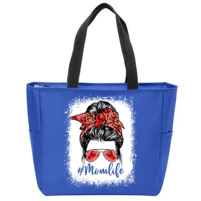 Cute Mother's Day Boxing Mom Life Messy Bun Game Day Gift Zip Tote Bag