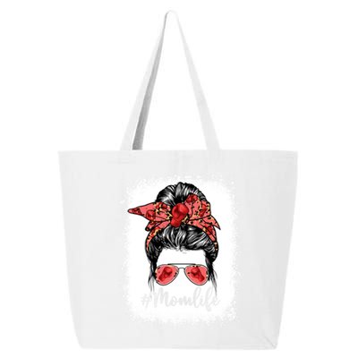 Cute Mother's Day Boxing Mom Life Messy Bun Game Day Gift 25L Jumbo Tote