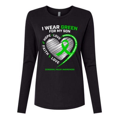 Cp Mom Dad Green Ribbon Funny Gift Son Cerebral Palsy Awareness Cool Gift Womens Cotton Relaxed Long Sleeve T-Shirt