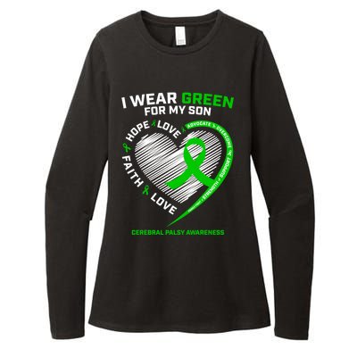 Cp Mom Dad Green Ribbon Funny Gift Son Cerebral Palsy Awareness Cool Gift Womens CVC Long Sleeve Shirt