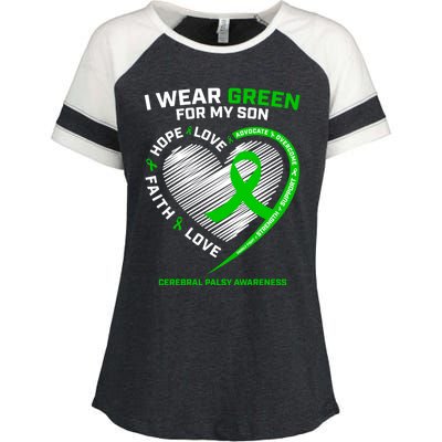 Cp Mom Dad Green Ribbon Funny Gift Son Cerebral Palsy Awareness Cool Gift Enza Ladies Jersey Colorblock Tee