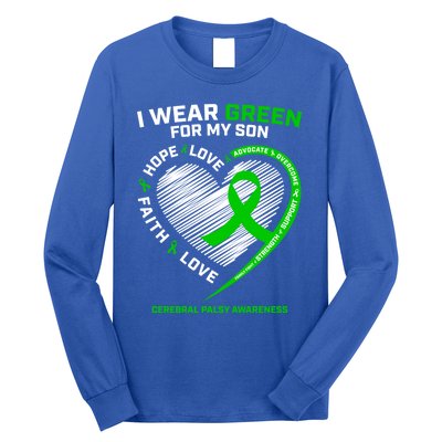 Cp Mom Dad Green Ribbon Funny Gift Son Cerebral Palsy Awareness Cool Gift Long Sleeve Shirt