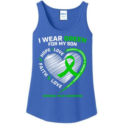 Cp Mom Dad Green Ribbon Funny Gift Son Cerebral Palsy Awareness Cool Gift Ladies Essential Tank