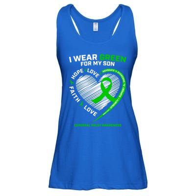 Cp Mom Dad Green Ribbon Funny Gift Son Cerebral Palsy Awareness Cool Gift Ladies Essential Flowy Tank