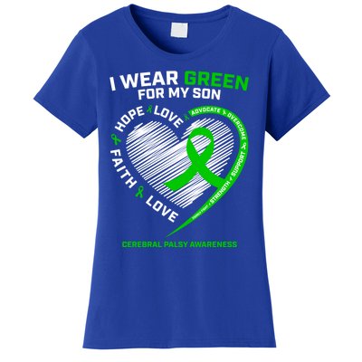 Cp Mom Dad Green Ribbon Funny Gift Son Cerebral Palsy Awareness Cool Gift Women's T-Shirt