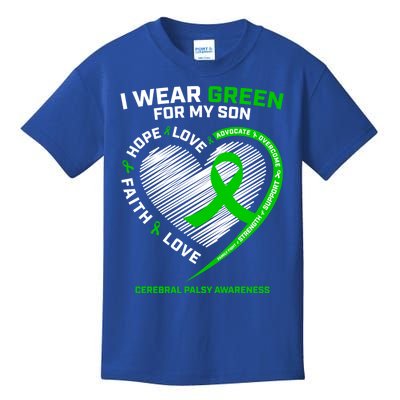 Cp Mom Dad Green Ribbon Funny Gift Son Cerebral Palsy Awareness Cool Gift Kids T-Shirt