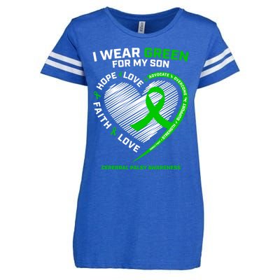 Cp Mom Dad Green Ribbon Funny Gift Son Cerebral Palsy Awareness Cool Gift Enza Ladies Jersey Football T-Shirt