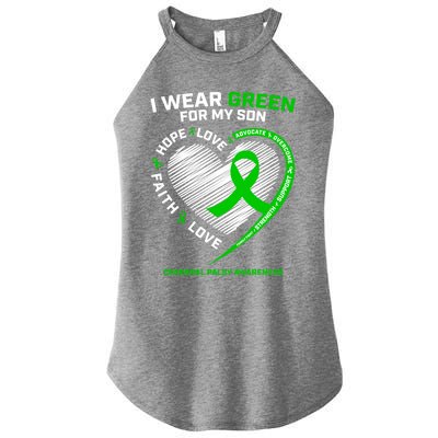 Cp Mom Dad Green Ribbon Funny Gift Son Cerebral Palsy Awareness Cool Gift Women’s Perfect Tri Rocker Tank