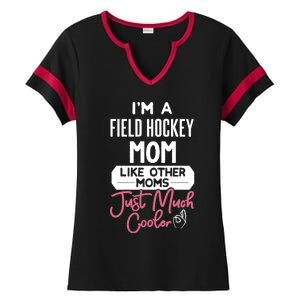 Cool Mothers Day Design Field Hockey Mom Great Gift Ladies Halftime Notch Neck Tee