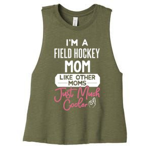 Cool Mothers Day Design Field Hockey Mom Great Gift Women's Racerback Cropped Tank